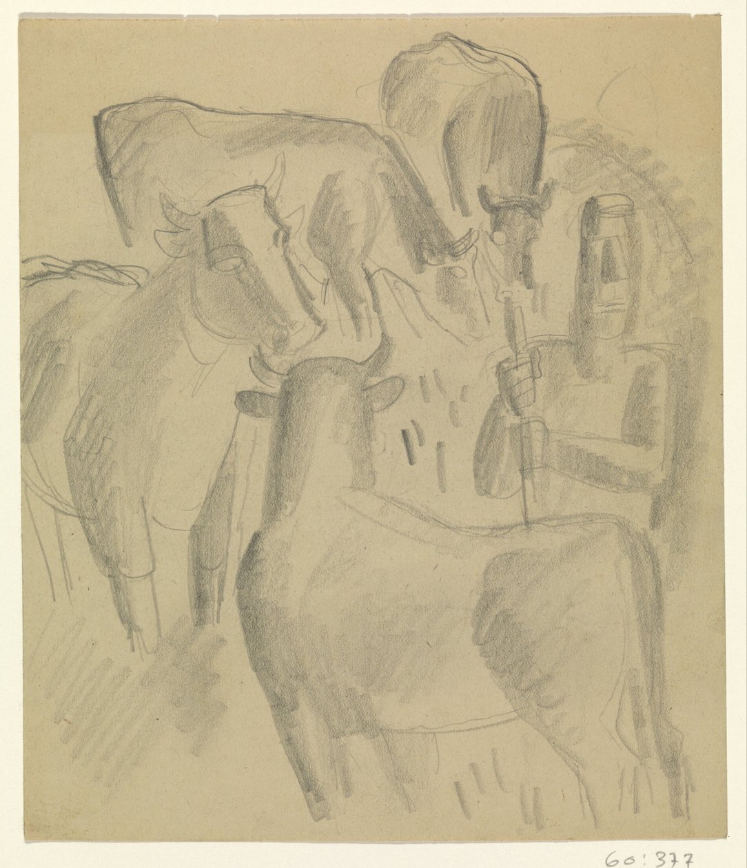 Rolnik z czterema krowami autorstwa Leo Gestel