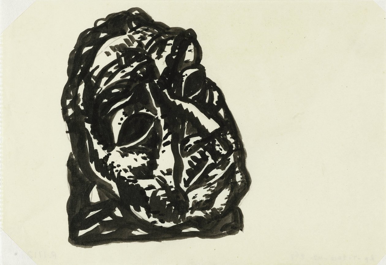 Głowa mężczyzny patrzącego ukośnie w prawy górny róg autorstwa Leo Gestel