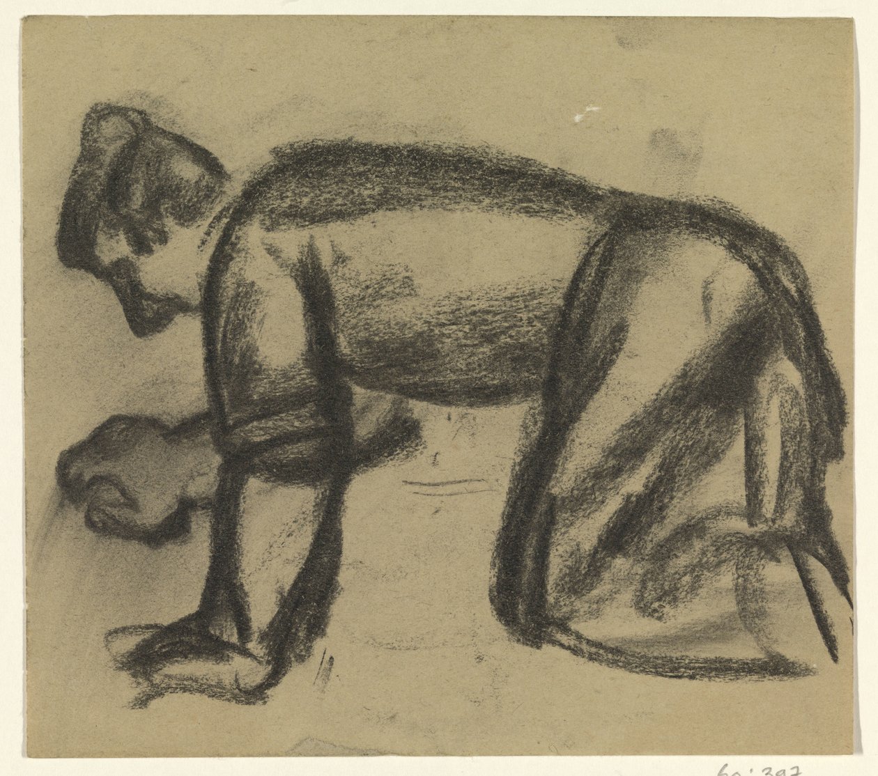 Mężczyzna na rękach i kolanach autorstwa Leo Gestel