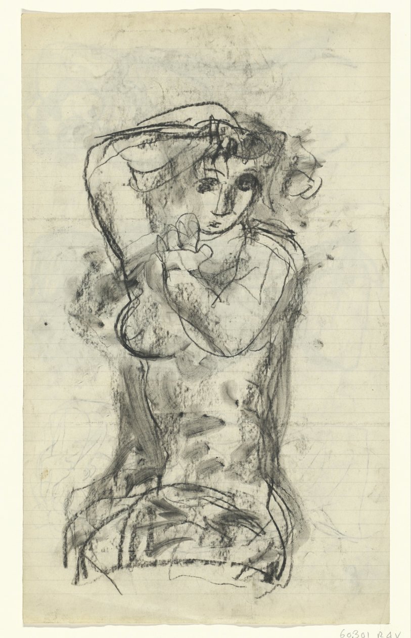 Naga siedząca kobieta autorstwa Leo Gestel