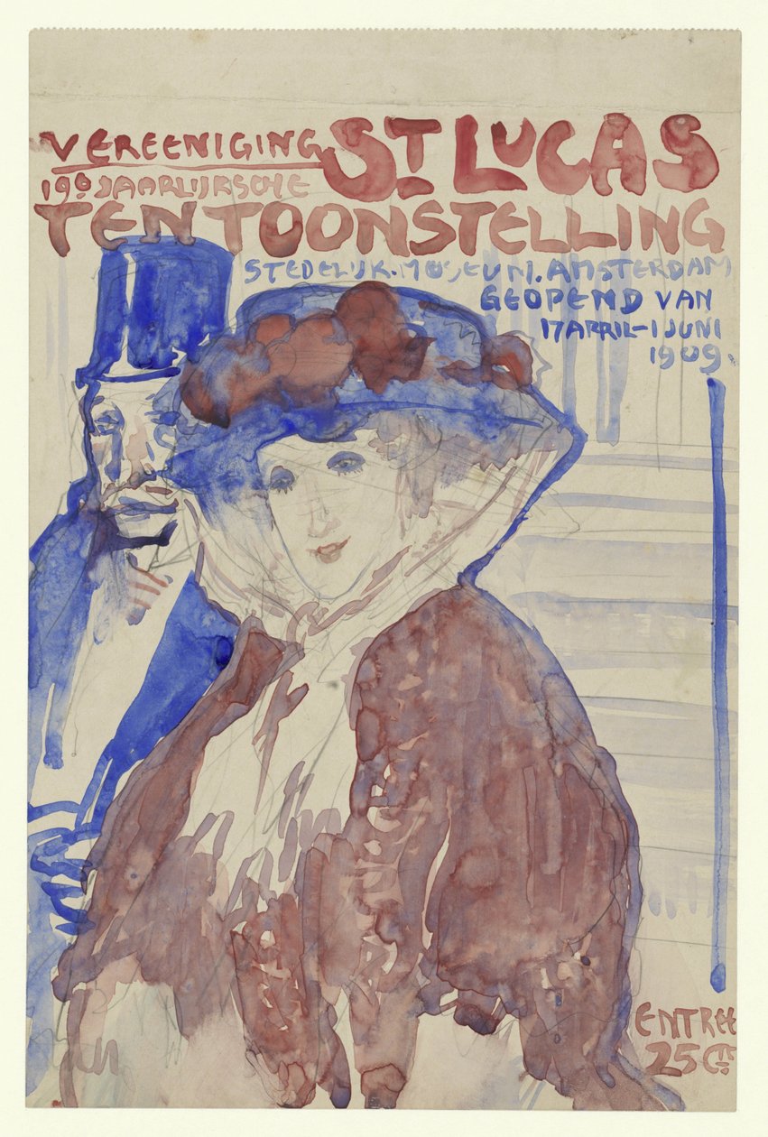Projekt plakatu do 19. dorocznej wystawy Vereening St. Lukas w Stedelijk Museum w Amsterdamie autorstwa Leo Gestel