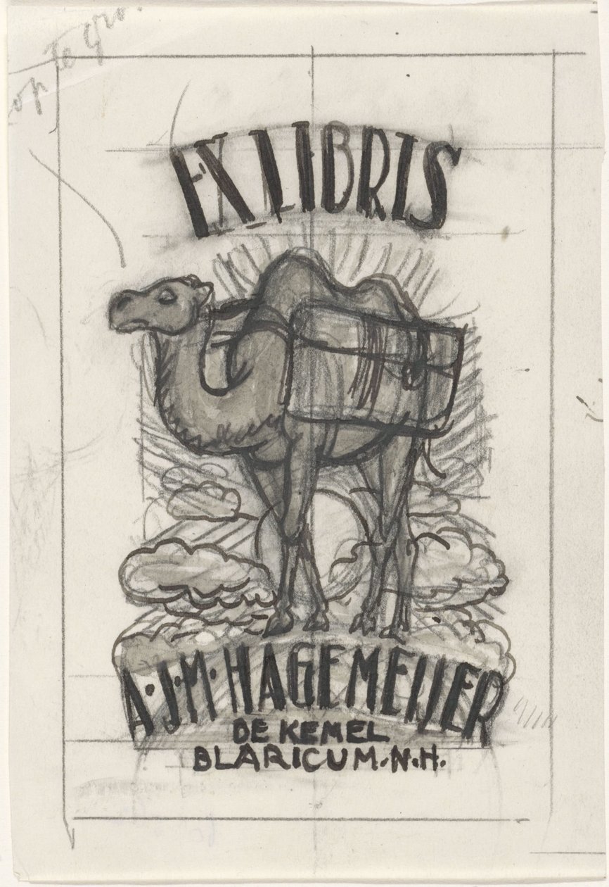 Projekt ekslibrisu autorstwa Antoniusa Johannesa Marii Hagemeijer autorstwa Leo Gestel