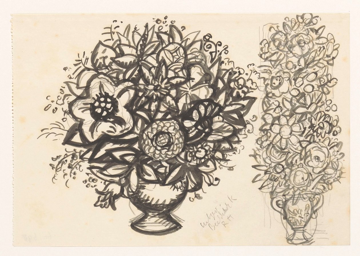Dwa wazony z kwiatami autorstwa Leo Gestel