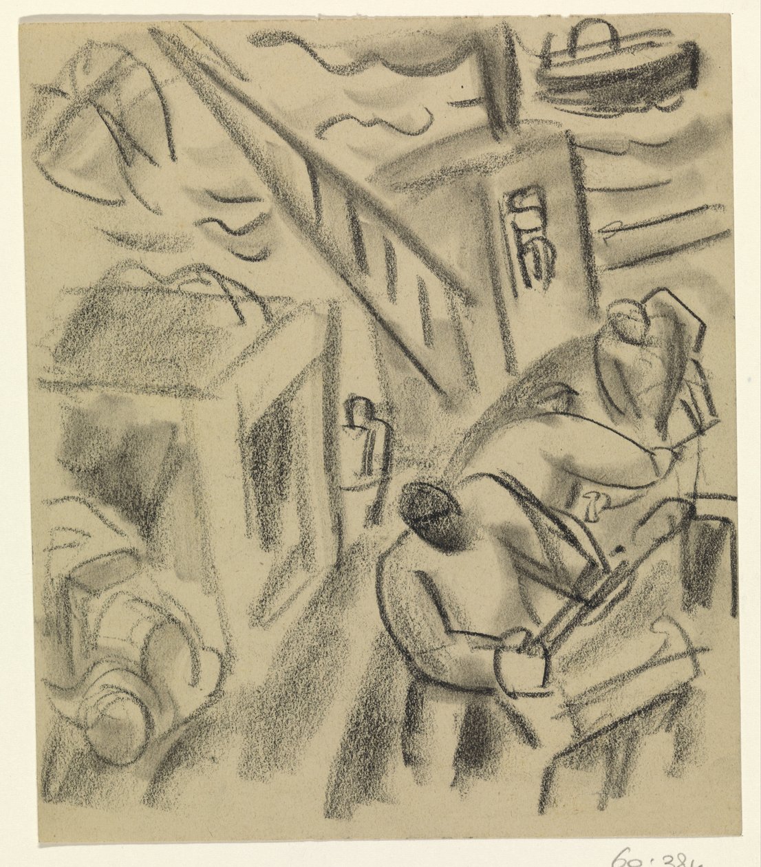Rybak na łodzi rybackiej autorstwa Leo Gestel