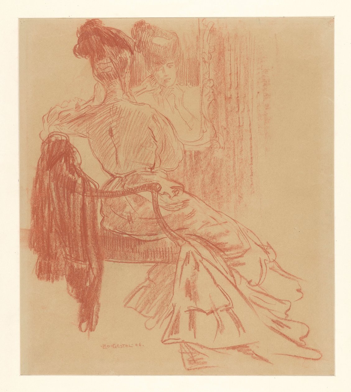 Siedząca pani przed lustrem autorstwa Leo Gestel
