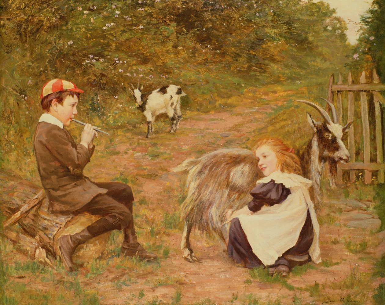Dojenie kozy autorstwa Leo Malempre