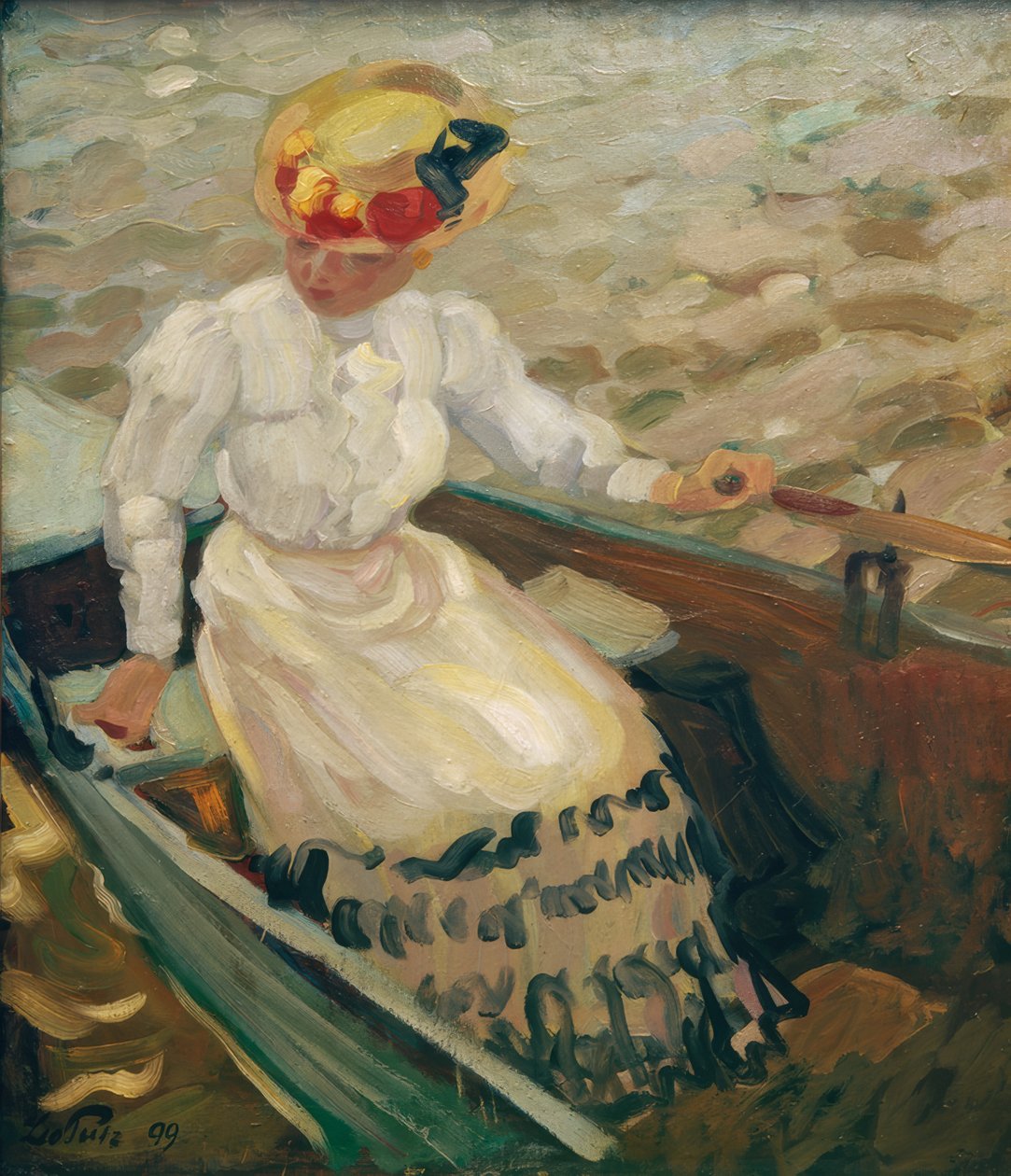 Dziewczyna w łodzi autorstwa Leo Putz