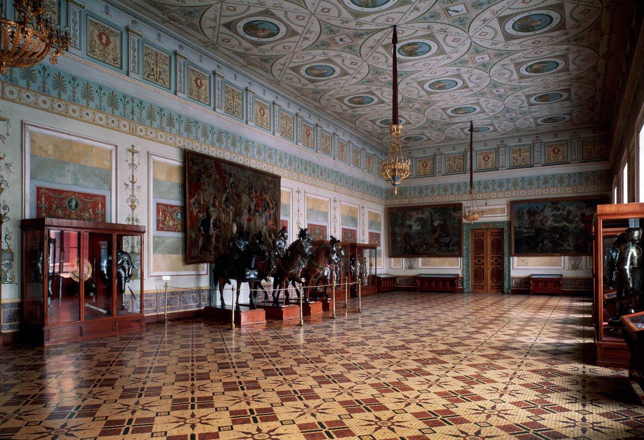 Sala Rycerska Arsenał Ermitażu w Sankt Petersburgu, XIX w. autorstwa Leo von Klenze