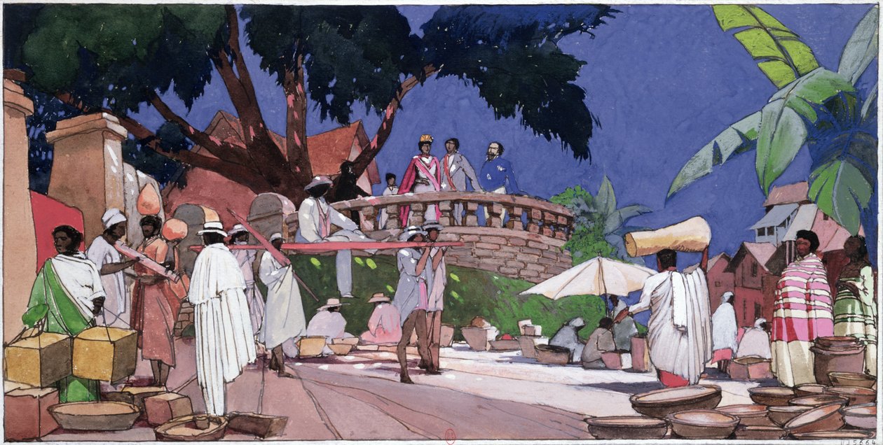 Jean Laborde (1804-78) i królowa Ranavalona I (1788-1861) z Madagaskaru w c.1855, c.1910-20 autorstwa Georges de Feure