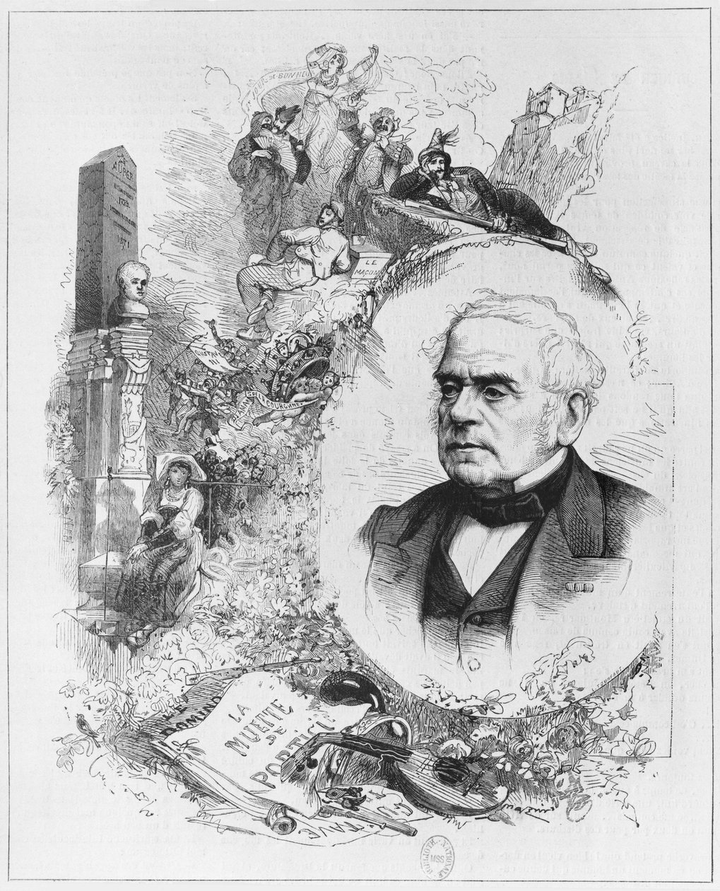 Esprit Auber (1782-1871) (bw zdjęcie) autorstwa Leon Alexandre Tourfaut