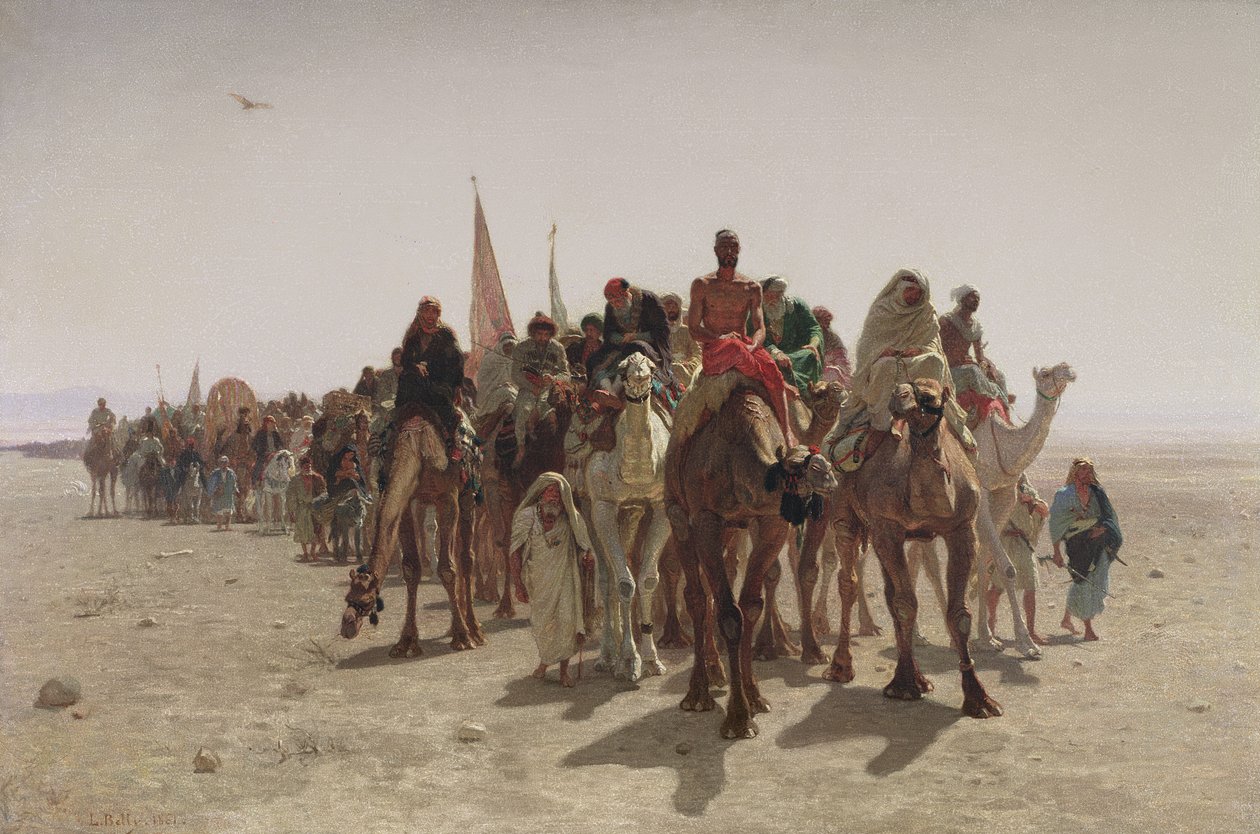 Pielgrzymi jadący do Mekki, 1861 autorstwa Leon Auguste Adolphe Belly