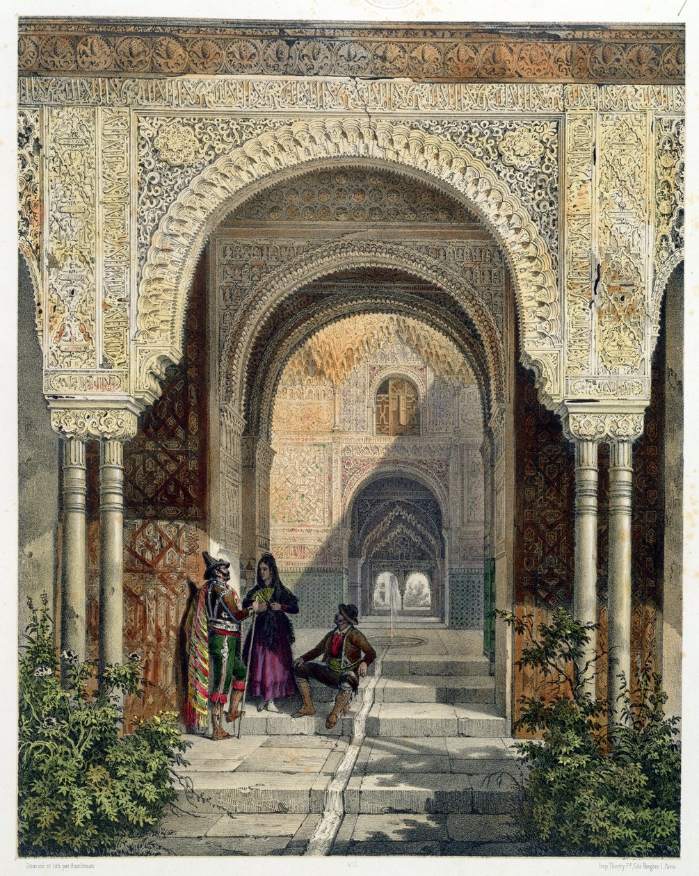 Pokój Dwóch Sióstr w Alhambrze, Granada, 1853 autorstwa Leon Auguste Asselineau