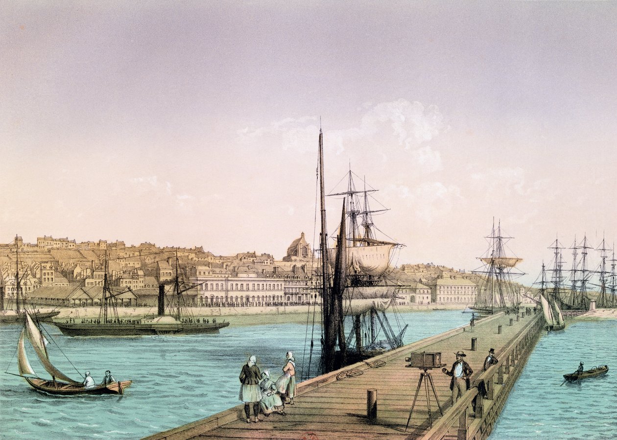 Widok portu Boulogne, z serii zatytułowanej „La France de Nos Jours”, 1856 autorstwa Leon Auguste Asselineau