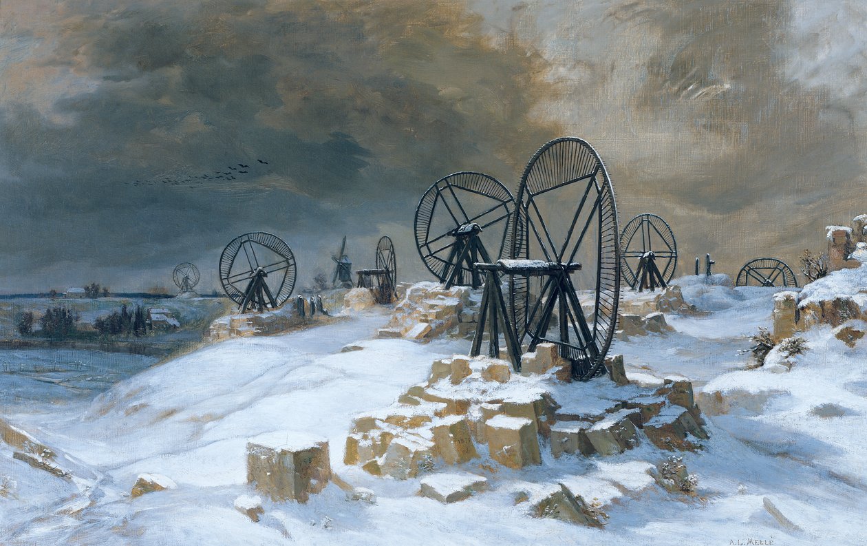 Doły w Gentilly in the Snow, 1879 autorstwa Leon Auguste Melle