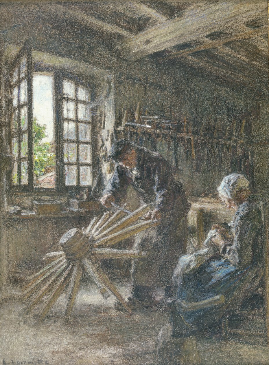 Stary Cartwright i jego żona, 1897 (pastel na papierze) autorstwa Leon Augustin Lhermitte