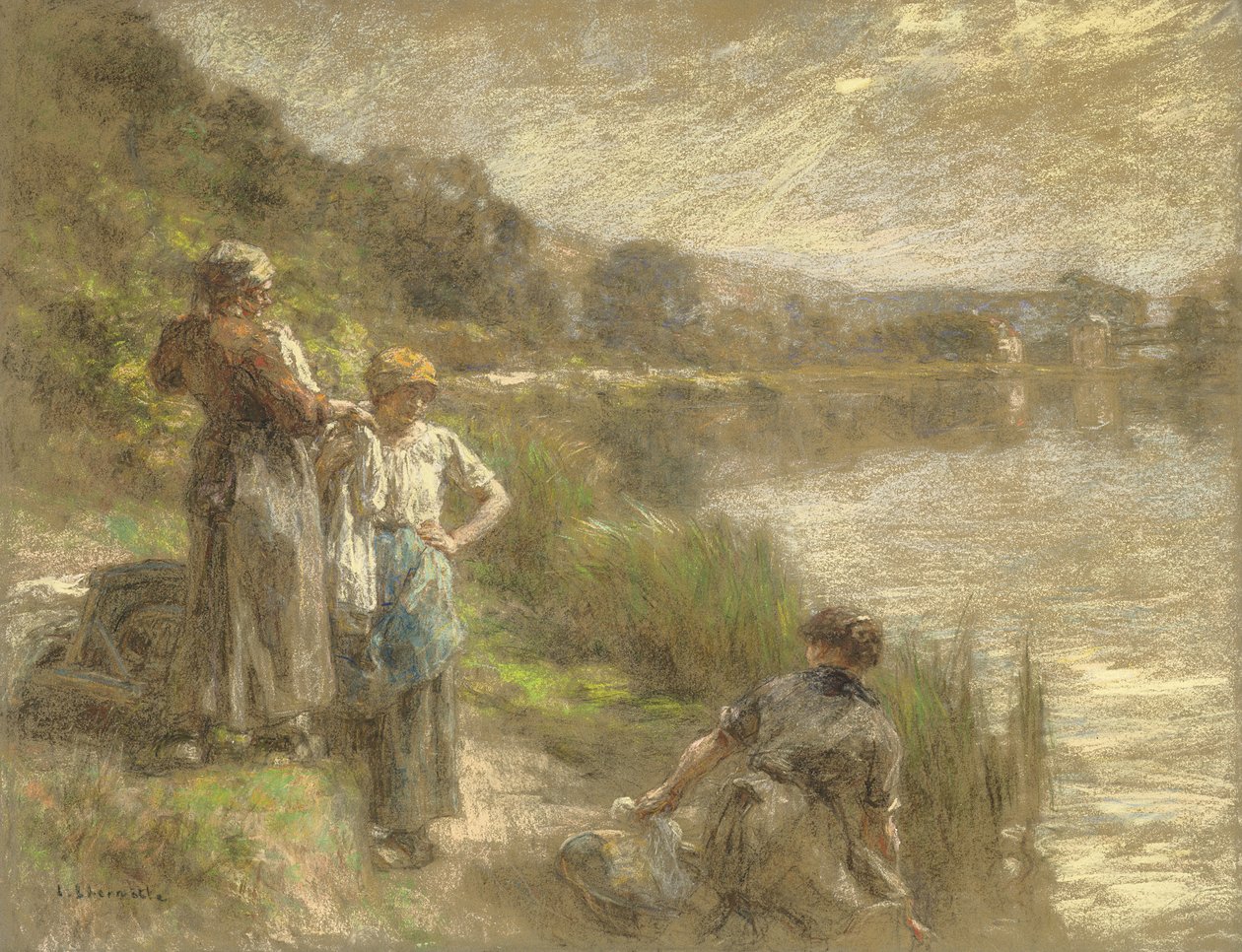 Trzy Praczki, ok. 1917 autorstwa Leon Augustin Lhermitte