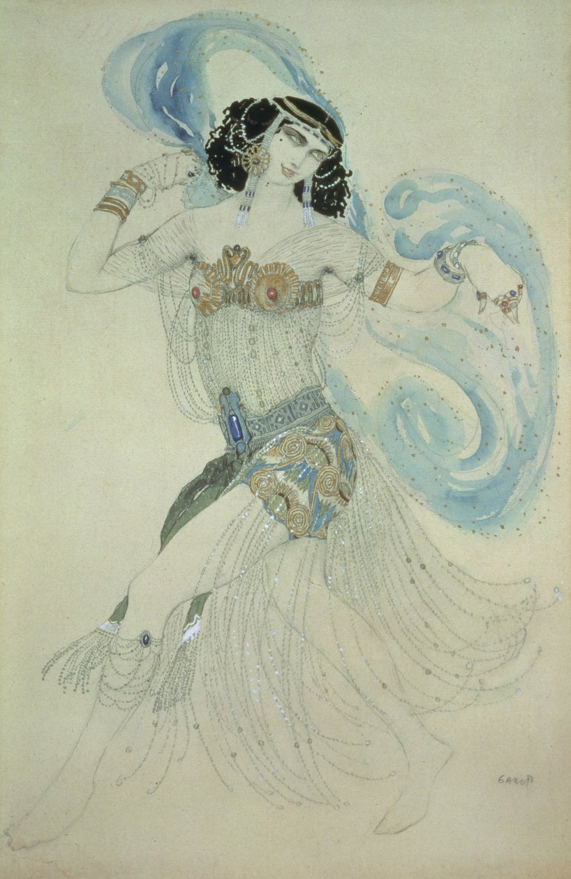 Projekt kostiumu dla Salome w „Taniec siedmiu zasłon”, 1909 autorstwa Leon Bakst