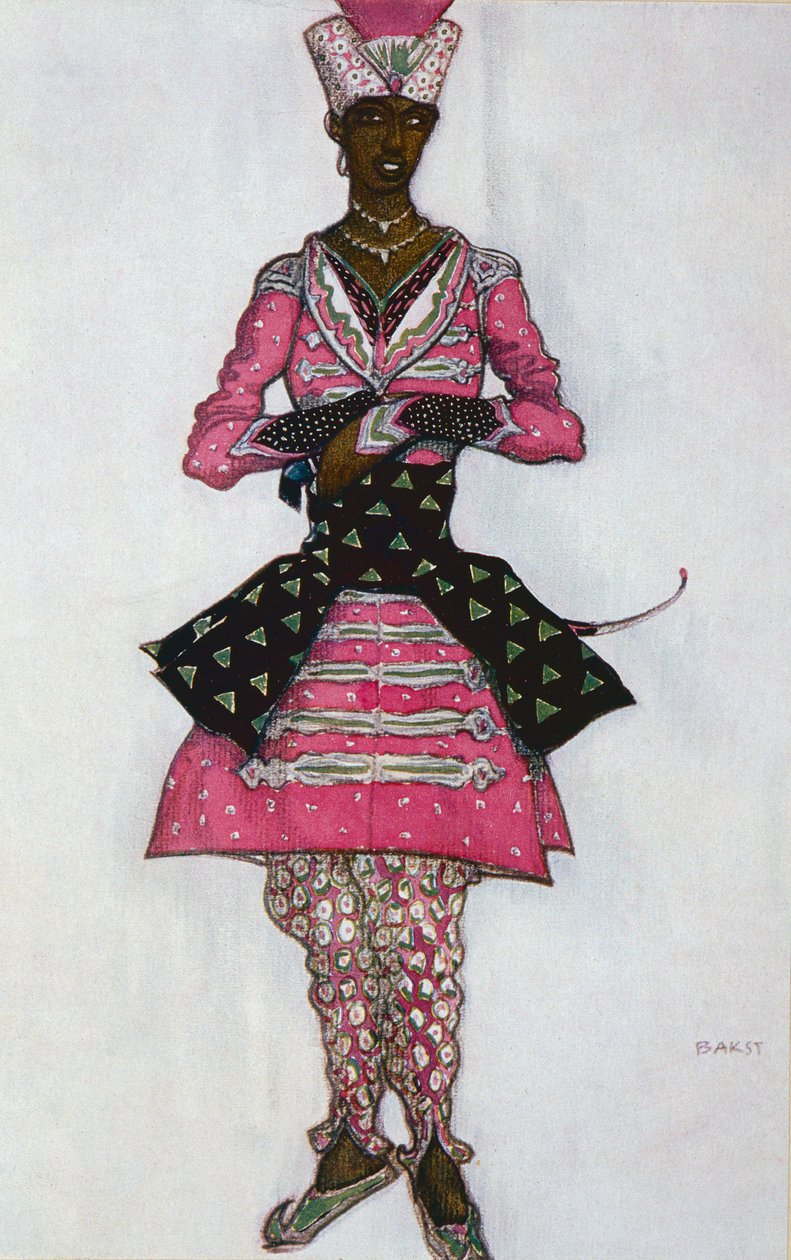 Projekt kostiumu dla Indyjskiego Oblubieńca, ze Śpiącej Królewny, 1921 autorstwa Leon Bakst