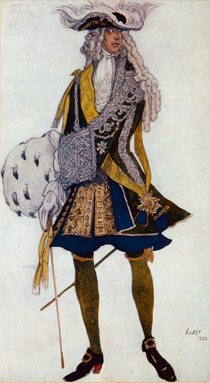 Projekt kostiumu dla Króla w ogrodzie, ze Śpiącej królewny, 1922 autorstwa Leon Bakst