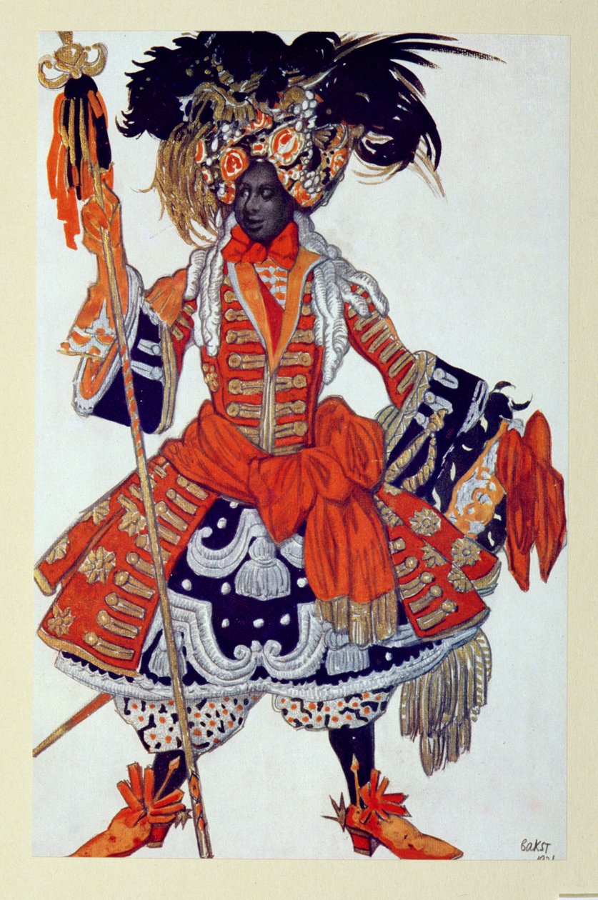 Projekt kostiumu do Gwardii Królowej, z filmu Śpiąca Królewna, 1921 autorstwa Leon Bakst