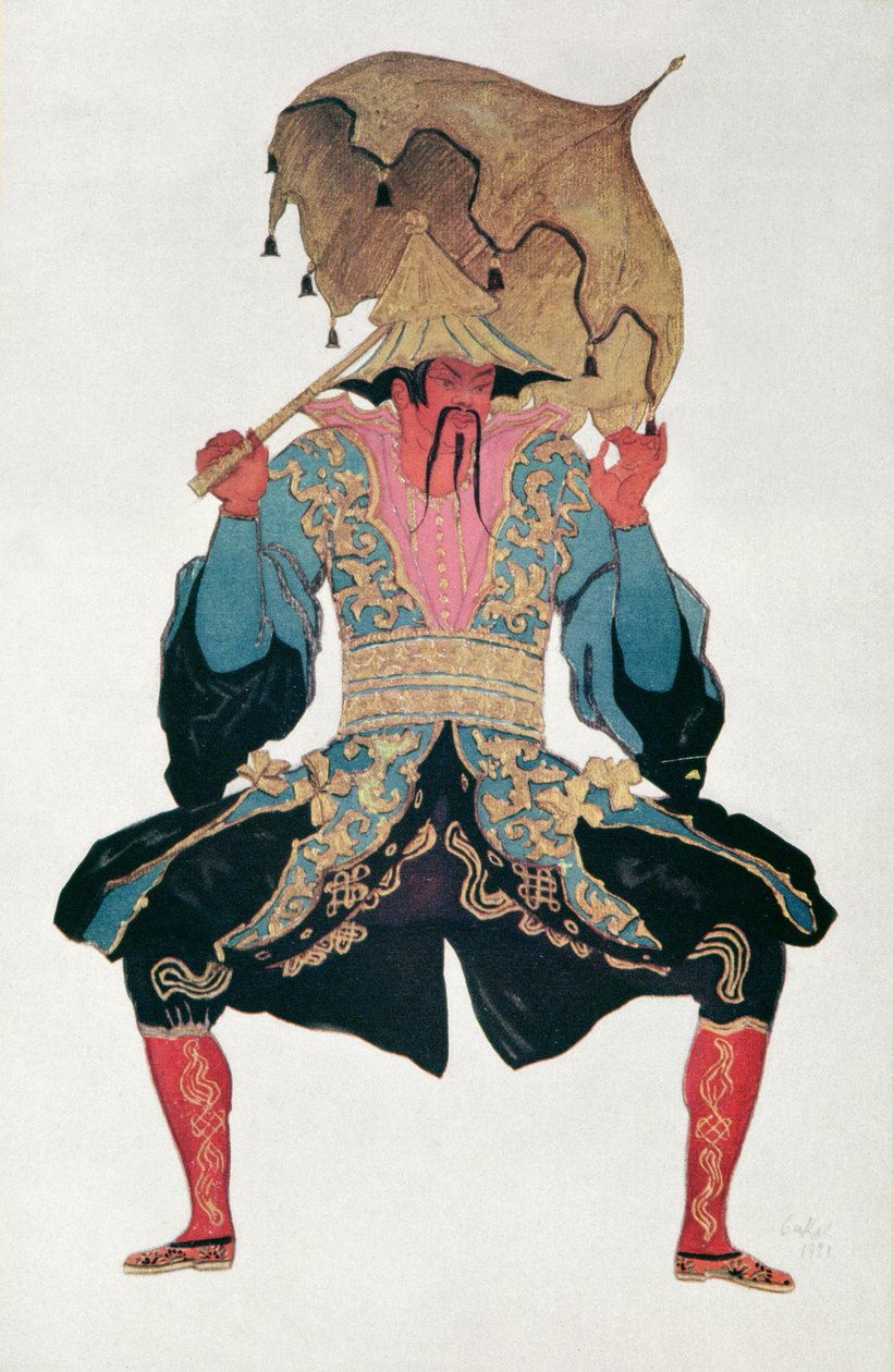 Projekt kostiumu dla Chińczyka, z filmu Śpiąca królewna, 1921 autorstwa Leon Bakst