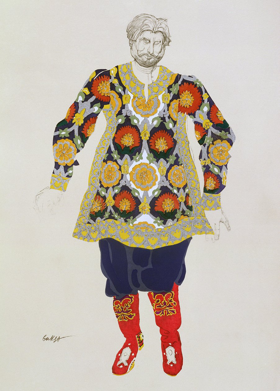 Projekt kostiumu męskiego, z Sadko, 1917 autorstwa Leon Bakst