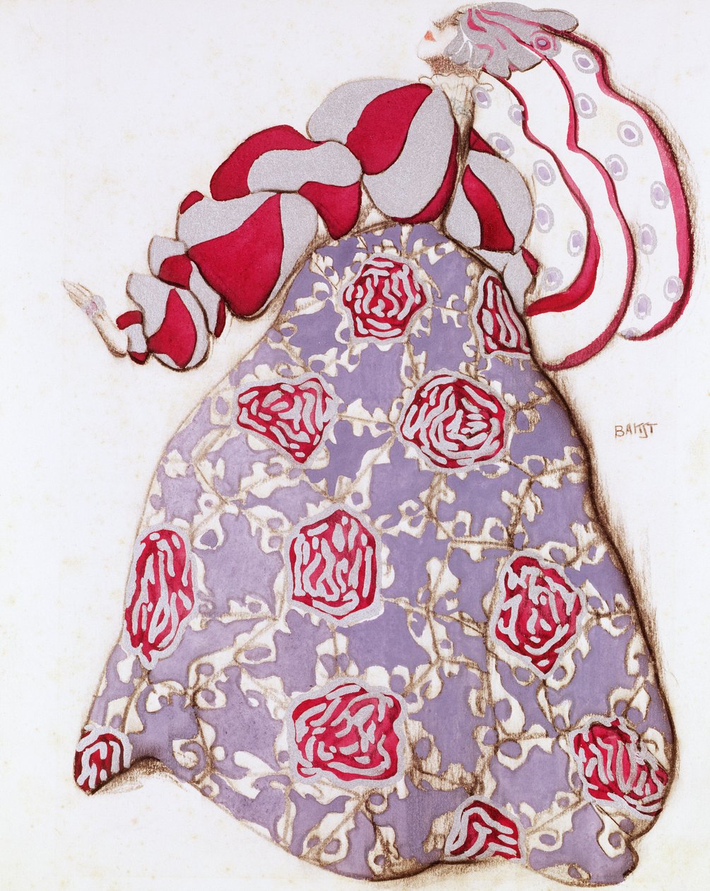 Projekt kostiumu do baletu La Legende de Joseph, 1914 (węgiel i gwasz na papierze) autorstwa Leon Bakst
