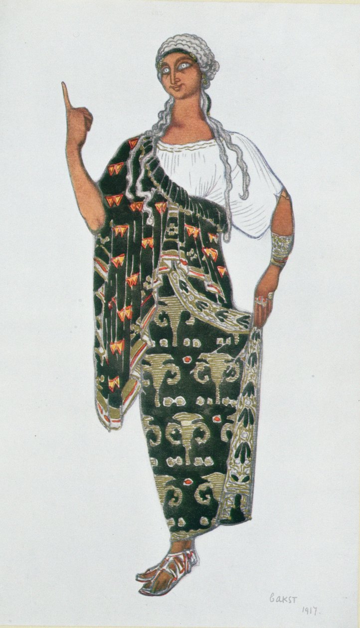 Projekt kostiumu z Fedry, 1917 autorstwa Leon Bakst