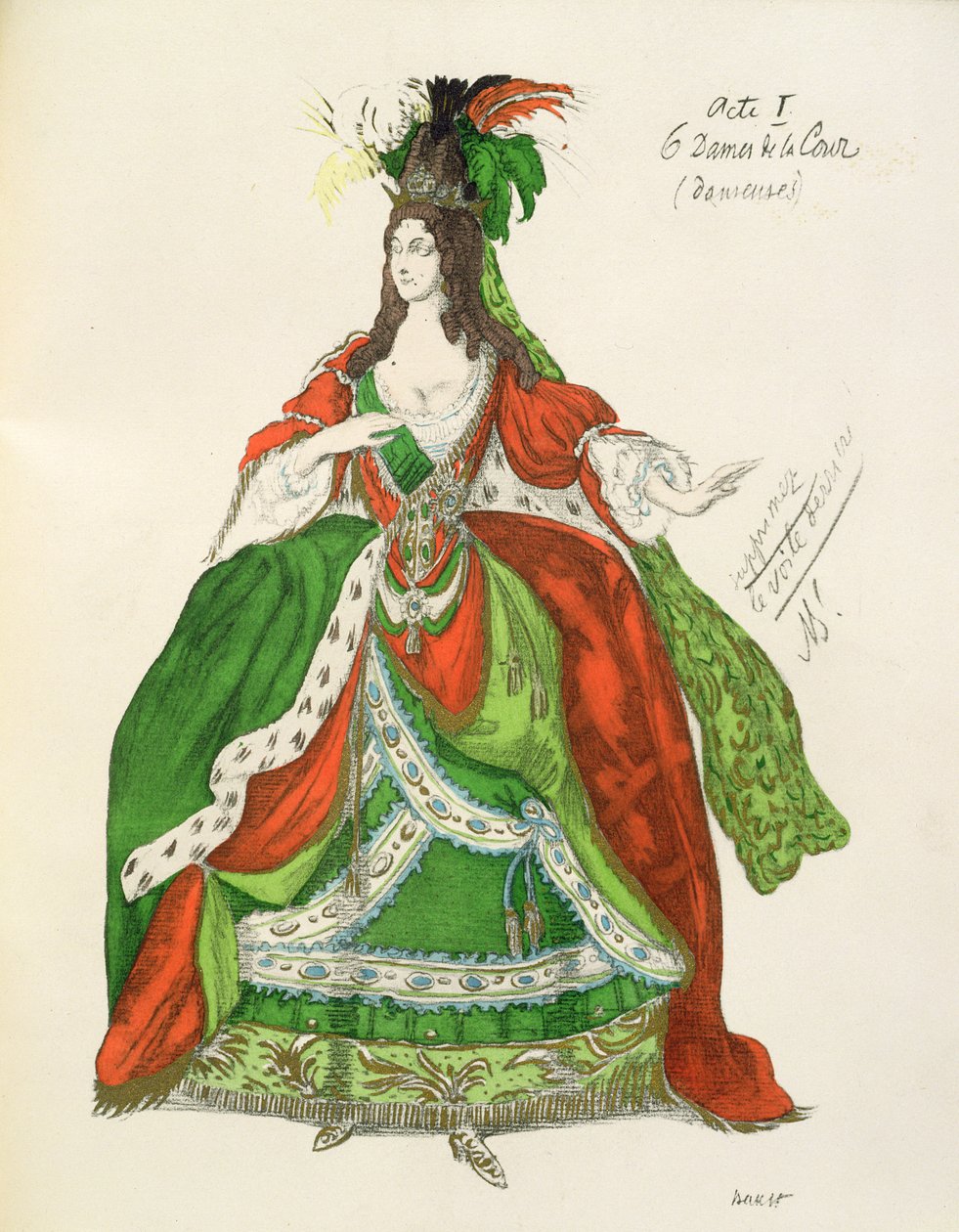 Kostium dla dworzanki i tancerki, ze Śpiącej Królewny, 1921 autorstwa Leon Bakst