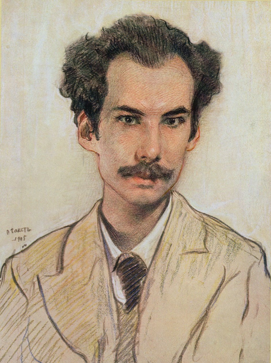 Portright Borysa Nikołajewicza Bugajewa (1880-1934) pseudonim Andrey Bely, 1905 autorstwa Leon Bakst