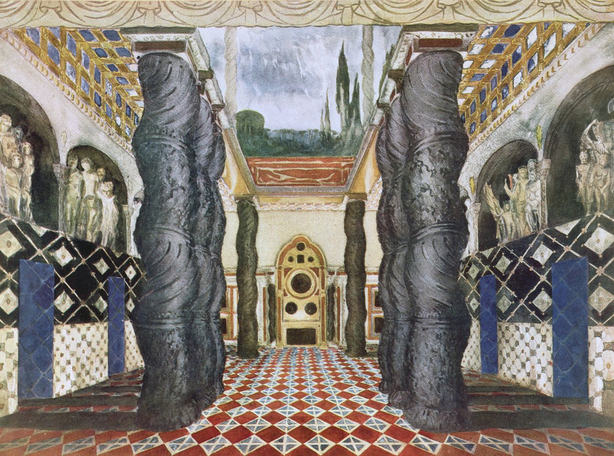 Projekt scenografii do Pałacu Cesarskiego, z okresu Męczennika św. Sebastiana, ok. 1911-22 autorstwa Leon Bakst