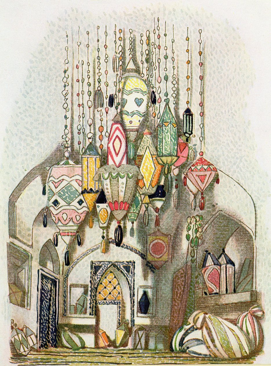 Projekt scenografii z Aladyna, ok. 1916 r. autorstwa Leon Bakst