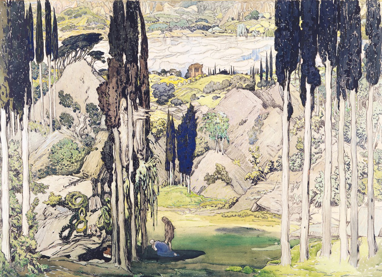 Scenografia do I aktu „Daphnis i Chloe” Maurice