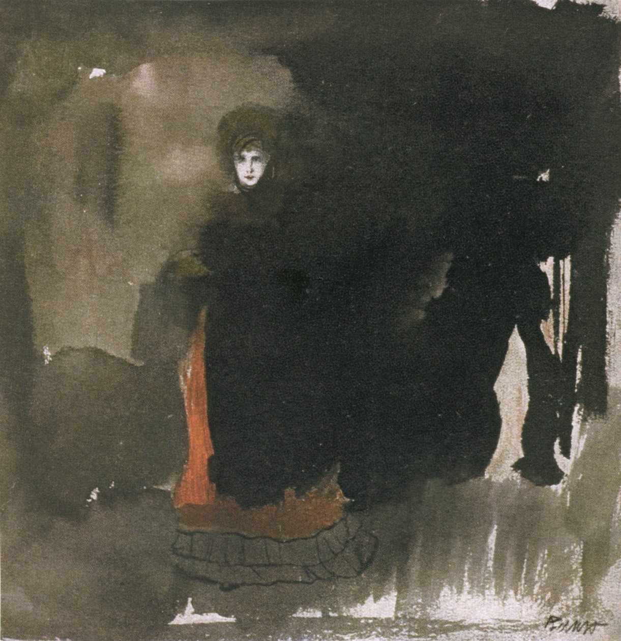 Kobieta w czerwonej sukience autorstwa Leon Bakst