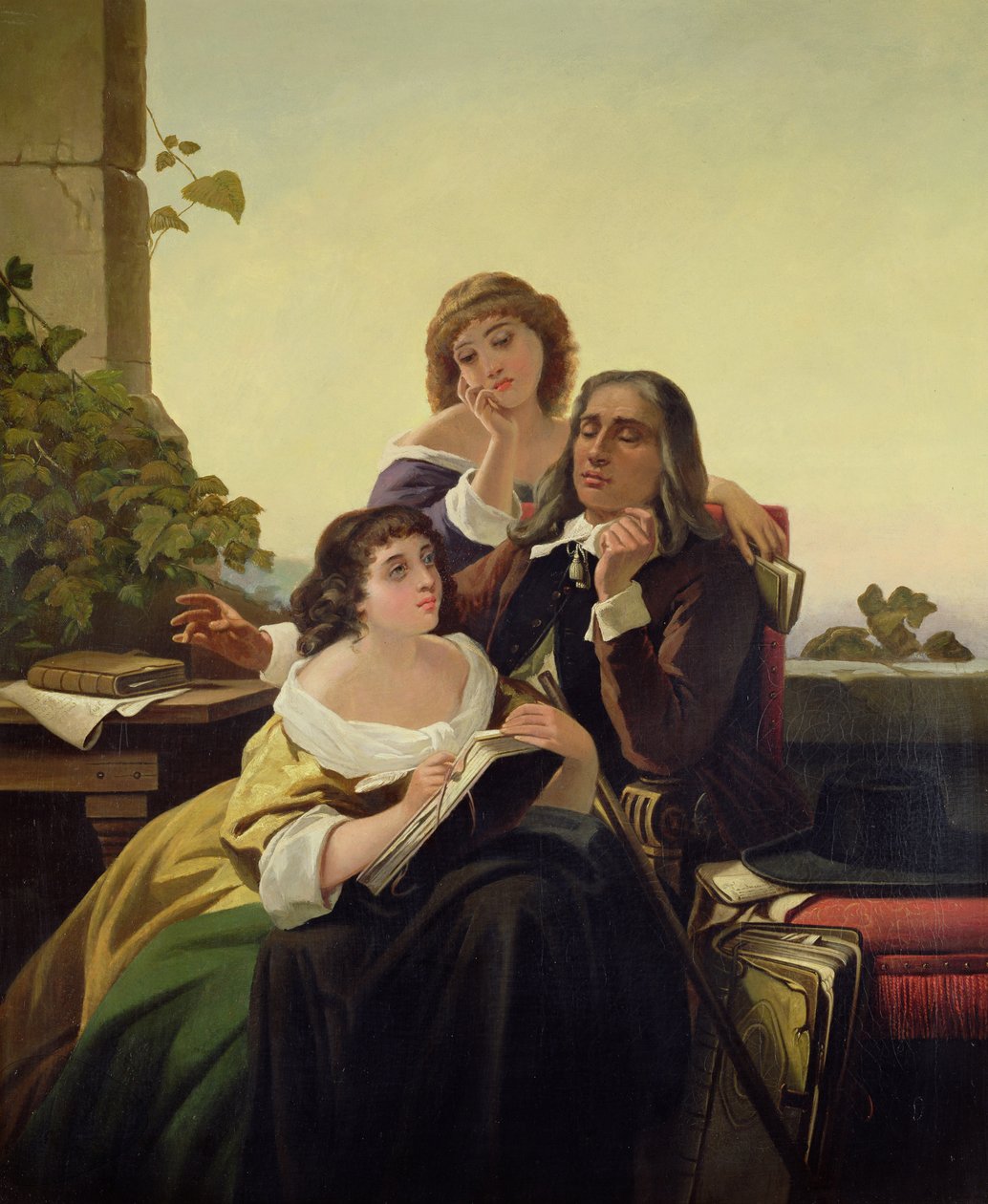 John Milton komponowanie poezji autorstwa Leon Bortarel