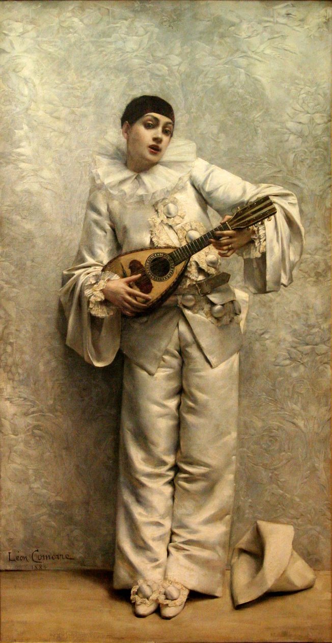 Pierrot grający na mandolinie autorstwa Leon Francois Comerre