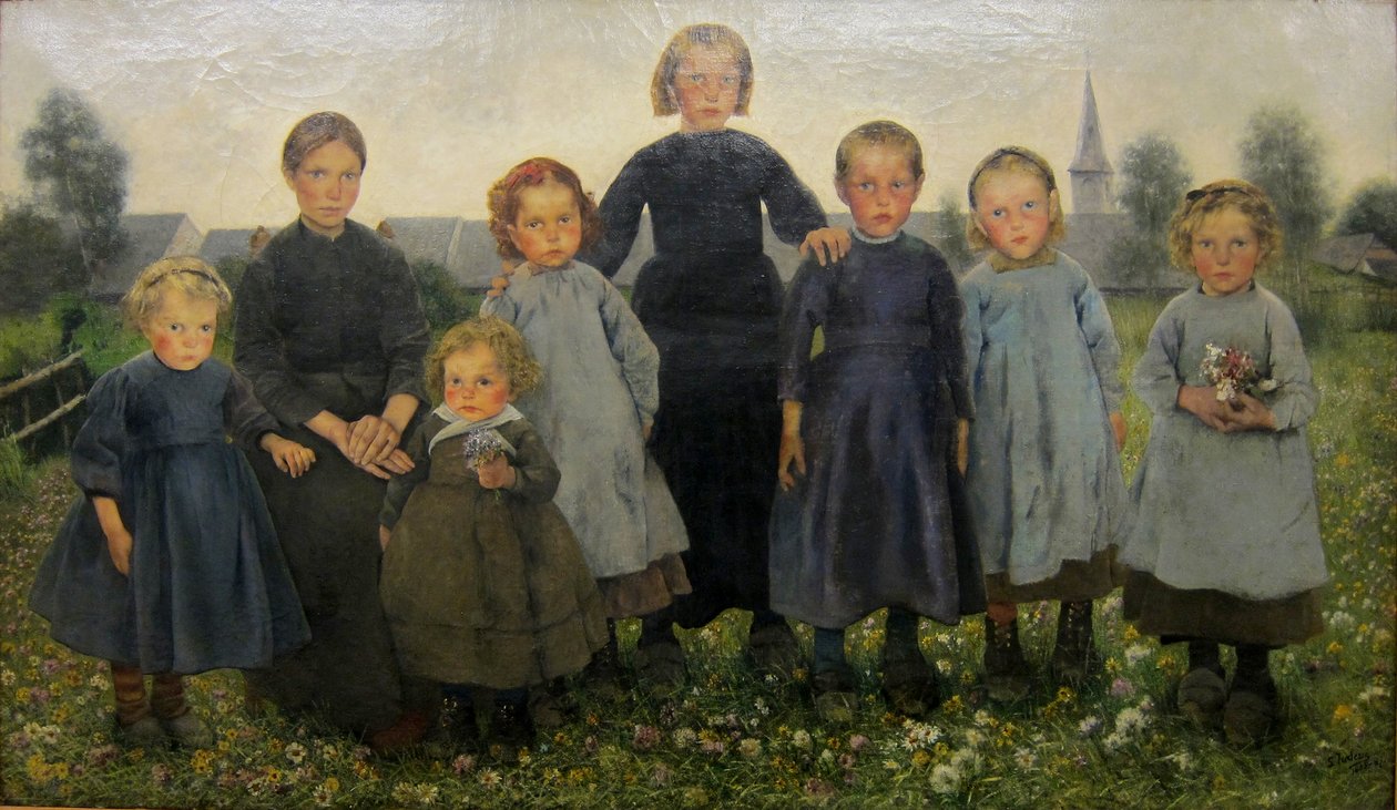 Dziewczyny z serialu Les ages du paysann autorstwa Léon Frédéric