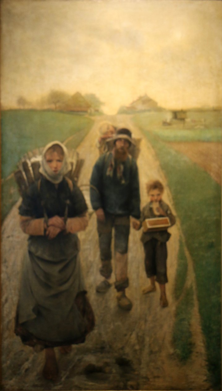 Les marchands de craie-Le matinnAngielski: Sprzedawcy kredy-In the morningnNederlands: De Krijtsellers-Morgenolfbrekern autorstwa Léon Frédéric
