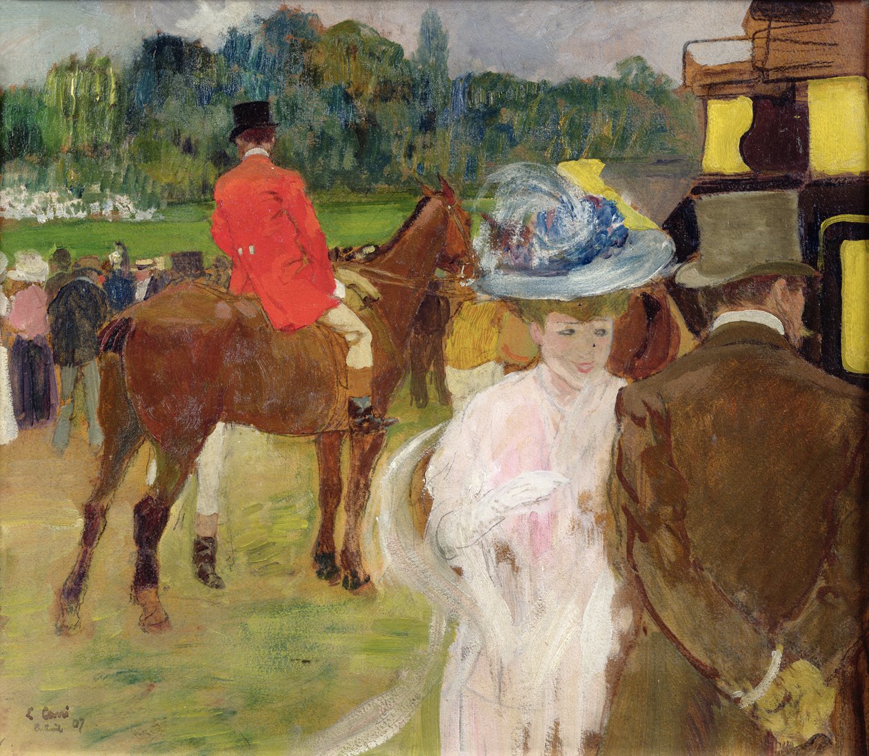 Na wyścigach w Auteuil, 1907 r. autorstwa Leon Georges Carre