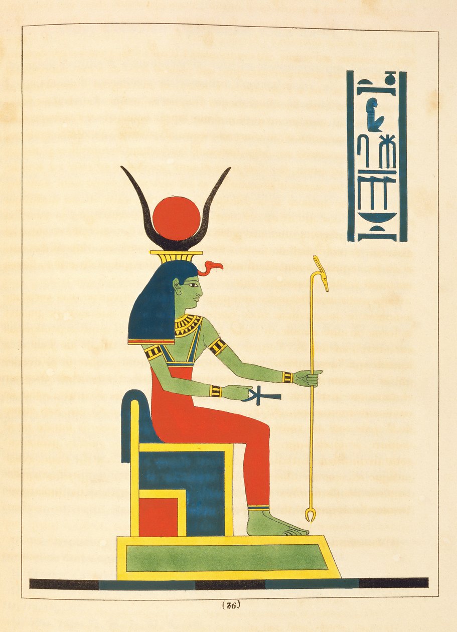 Bogini Nut, ilustracja z Panteonu w Egipcie: zbiór mitologicznych postaci ze starożytnego Egiptu autorstwa Jean-Francois Champollion, opublikowany w latach 1823-25 autorstwa Leon Jean Joseph Dubois