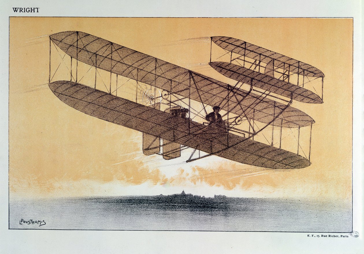 Wilbur Wright (1867-1912) w swojej „ulotce”, przed 1914 r. autorstwa Leon Pousthomis