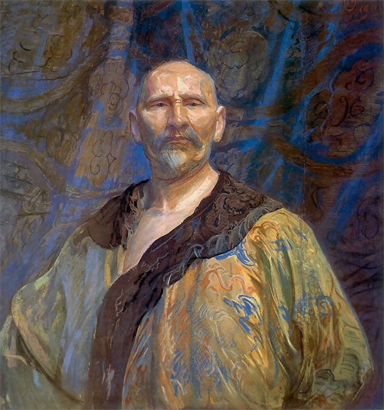 Autoportret w chińskiej sukni. autorstwa Leon Wyczokowski