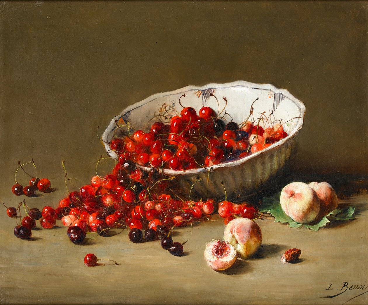 Miska wiśni, ok. 1900 autorstwa Leon Alfred Benoit