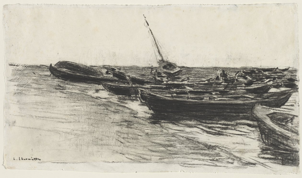 Łodzie na plaży, ok. godz. 187481. autorstwa Leon Augustin Lhermitte
