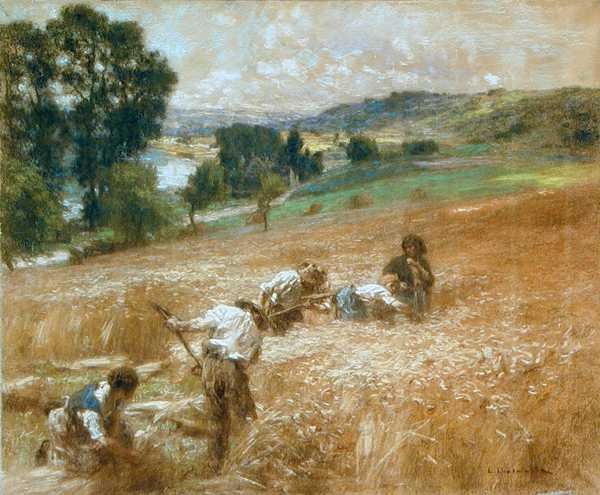 Dzwony kościelne w Primelle (olej na płótnie) autorstwa Leon Augustin Lhermitte