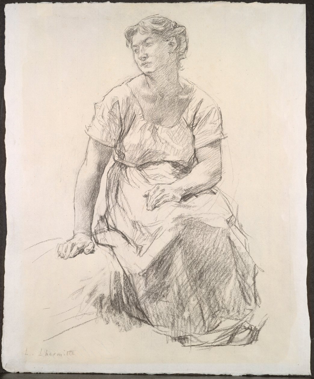 Siedząca wieśniaczka, ok. 1885. autorstwa Leon Augustin Lhermitte
