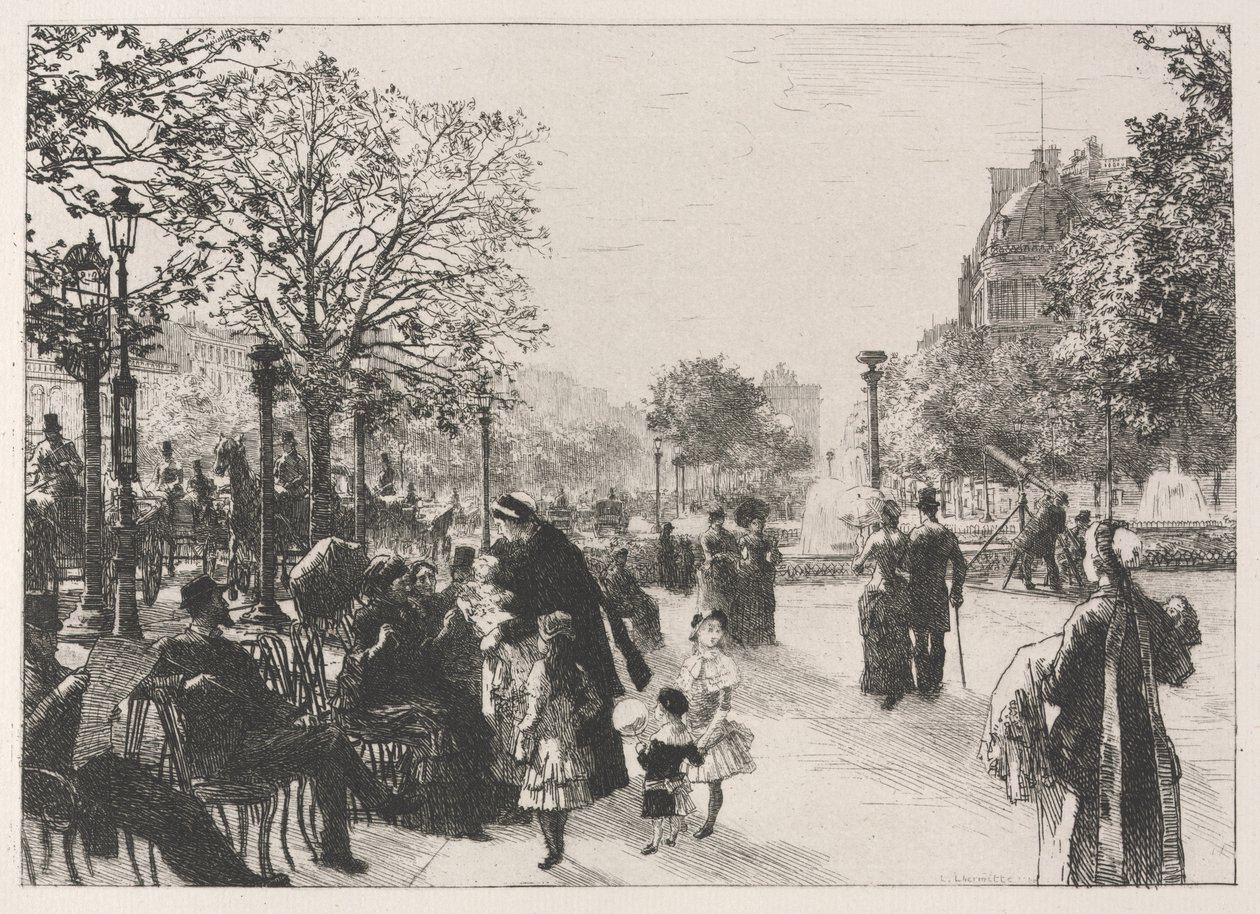 Ogrody Tuileries autorstwa Leon Augustin Lhermitte