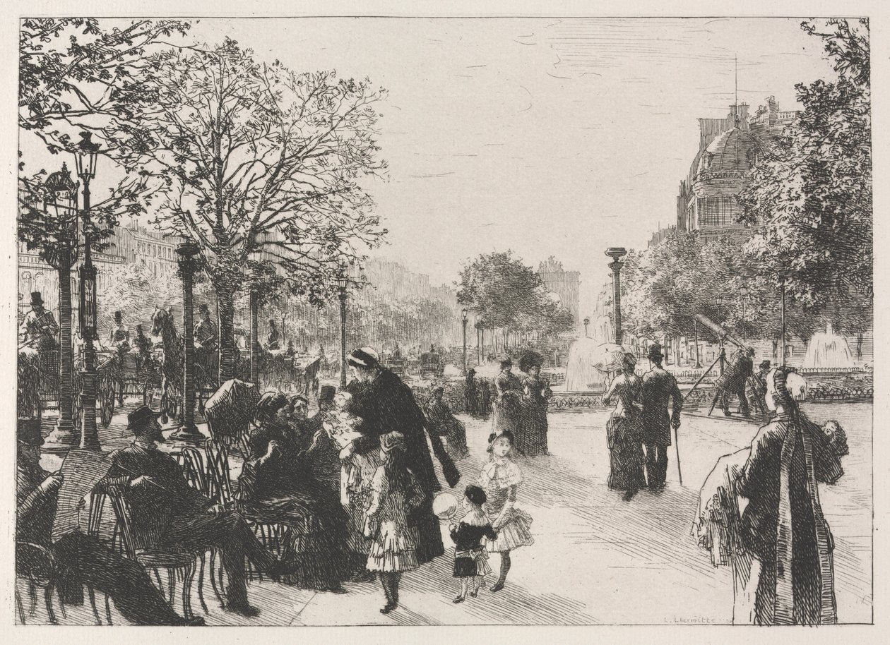 Ogrody Tuileries. autorstwa Leon Augustin Lhermitte