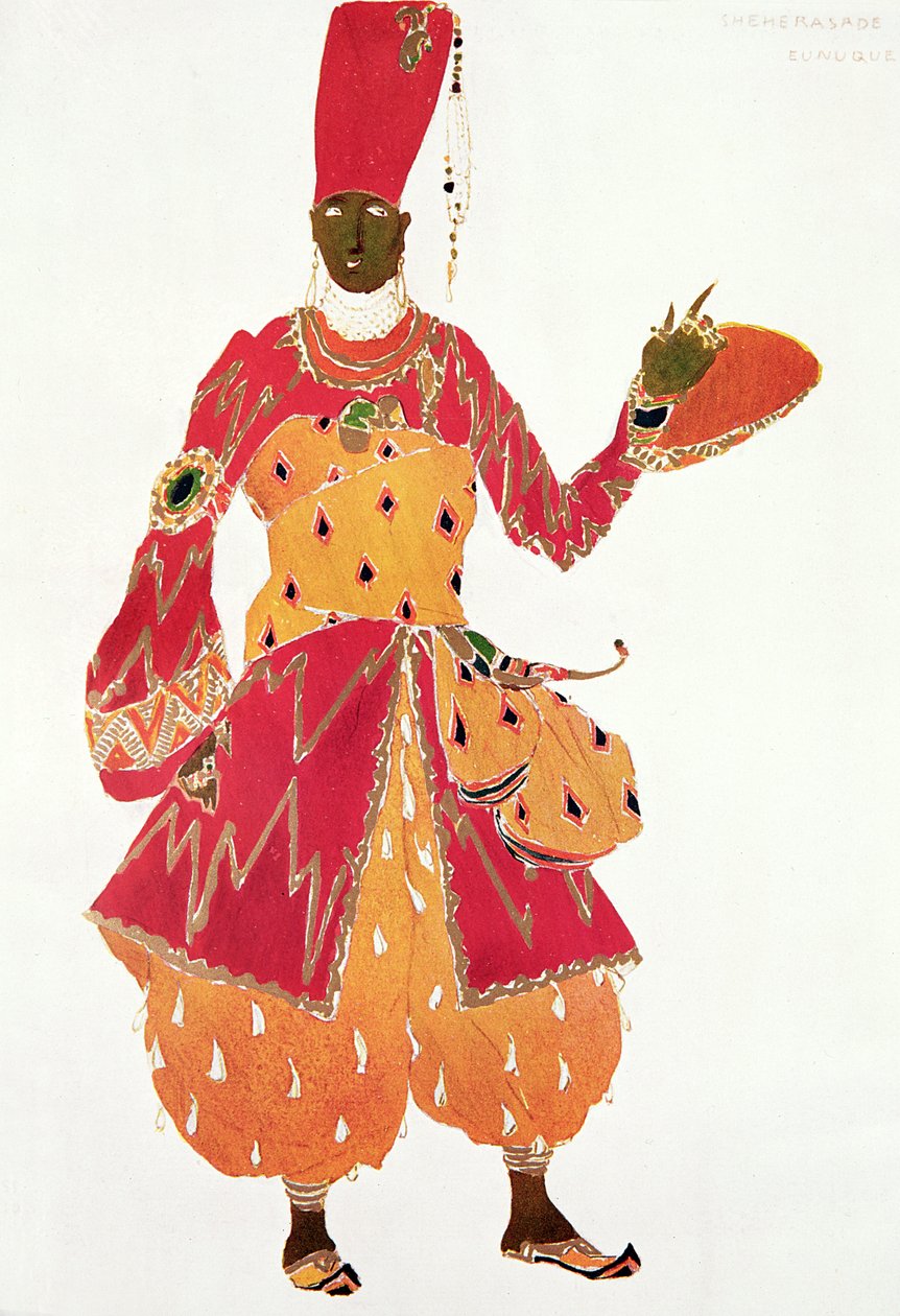 Eunuch z baletu „Szeherezada” Rimskiego-Korsakowa autorstwa Leon Bakst