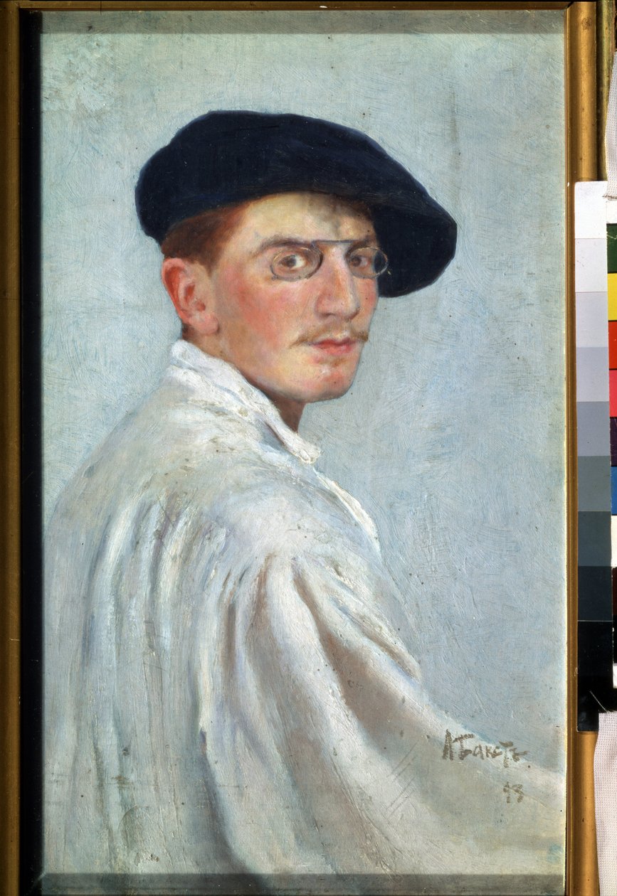 Autoportret. Obraz Leona Baksta (1866-1924). Olej na płótnie, 34 x 21 cm autorstwa Leon Bakst